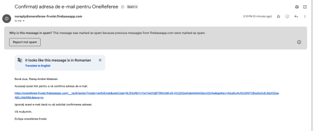 Access link in email
